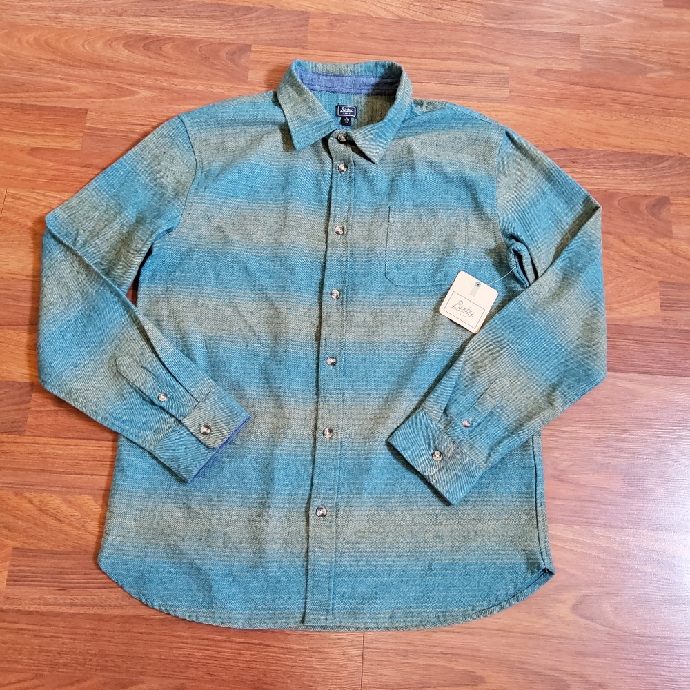 Bixby Nomad Boys Fannel Striped Button Down Shirt Size XL 16 - 18 New